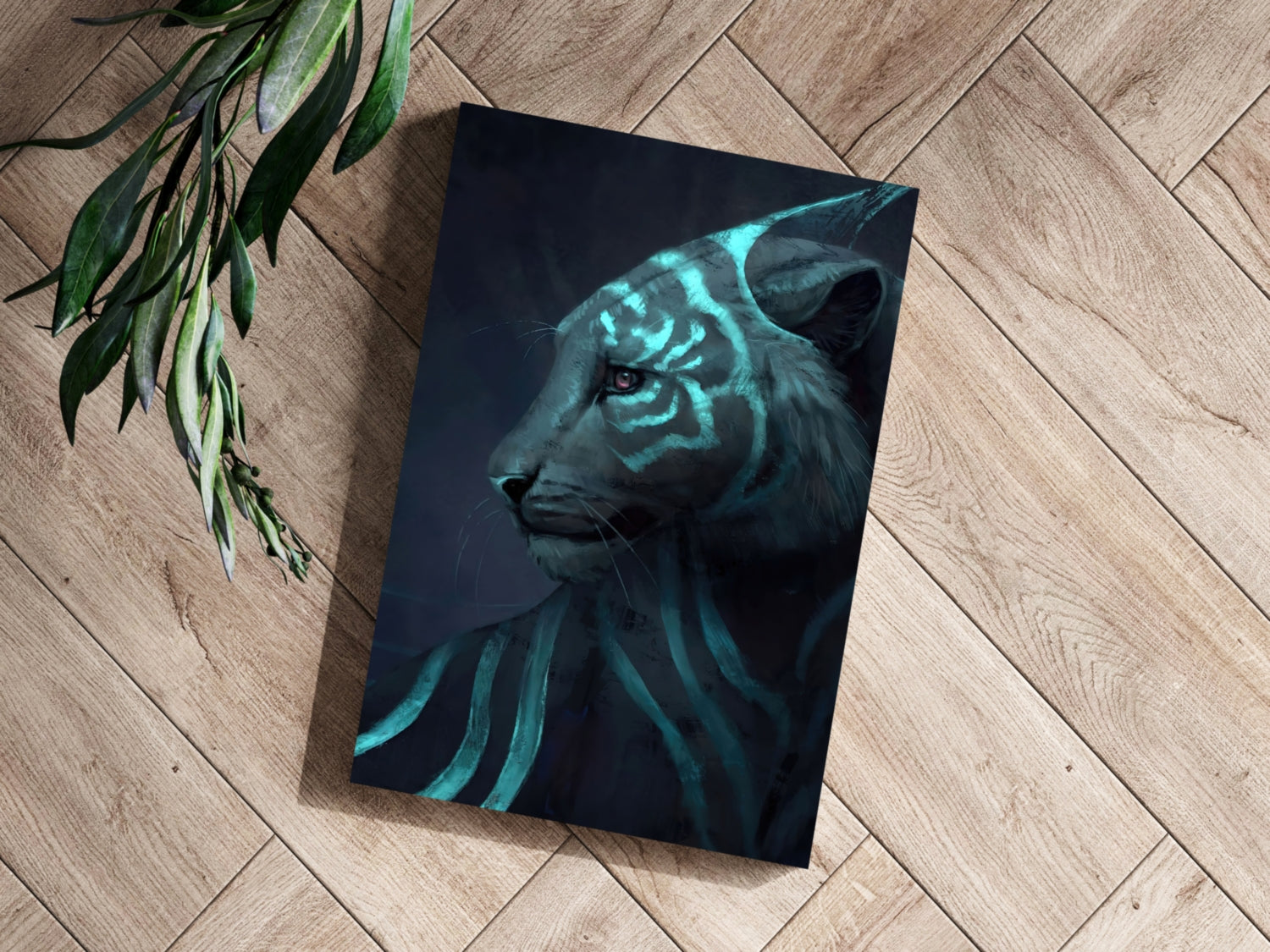 Futuristic Tiger Aluminum Print.