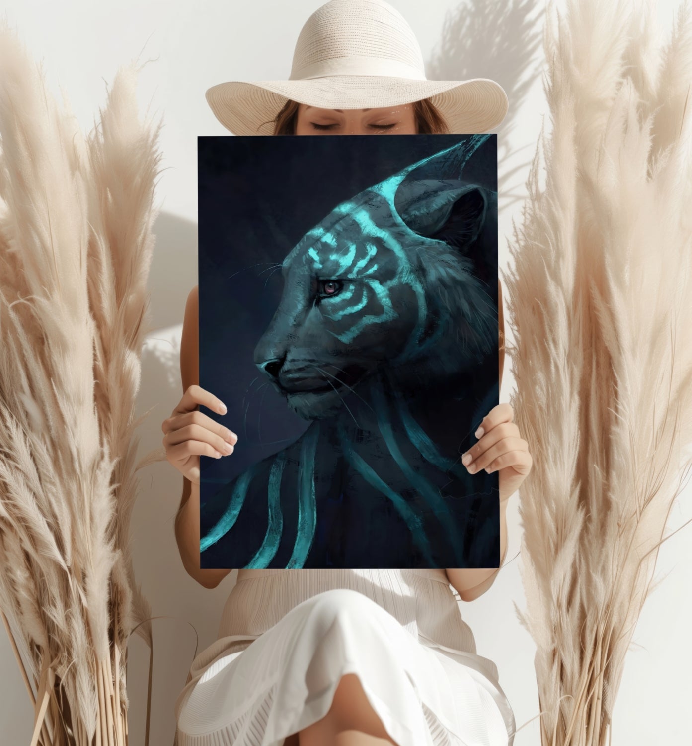 Futuristic Tiger Aluminum Print.