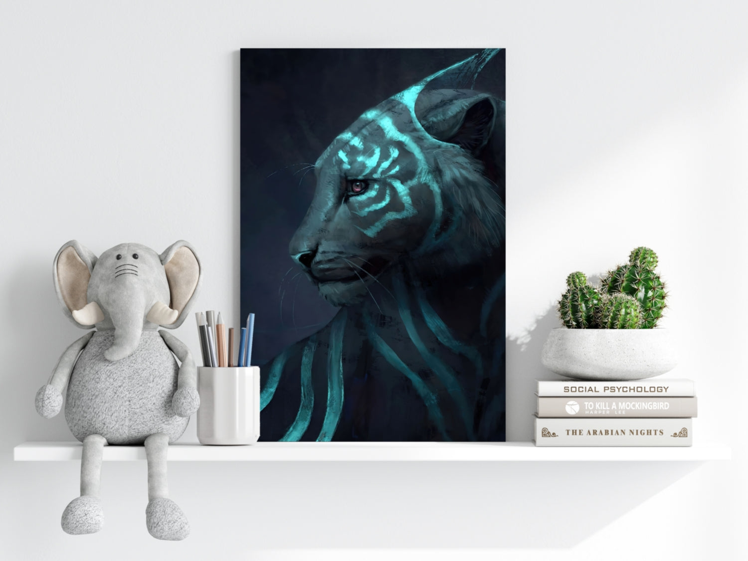 Futuristic Tiger Aluminum Print.