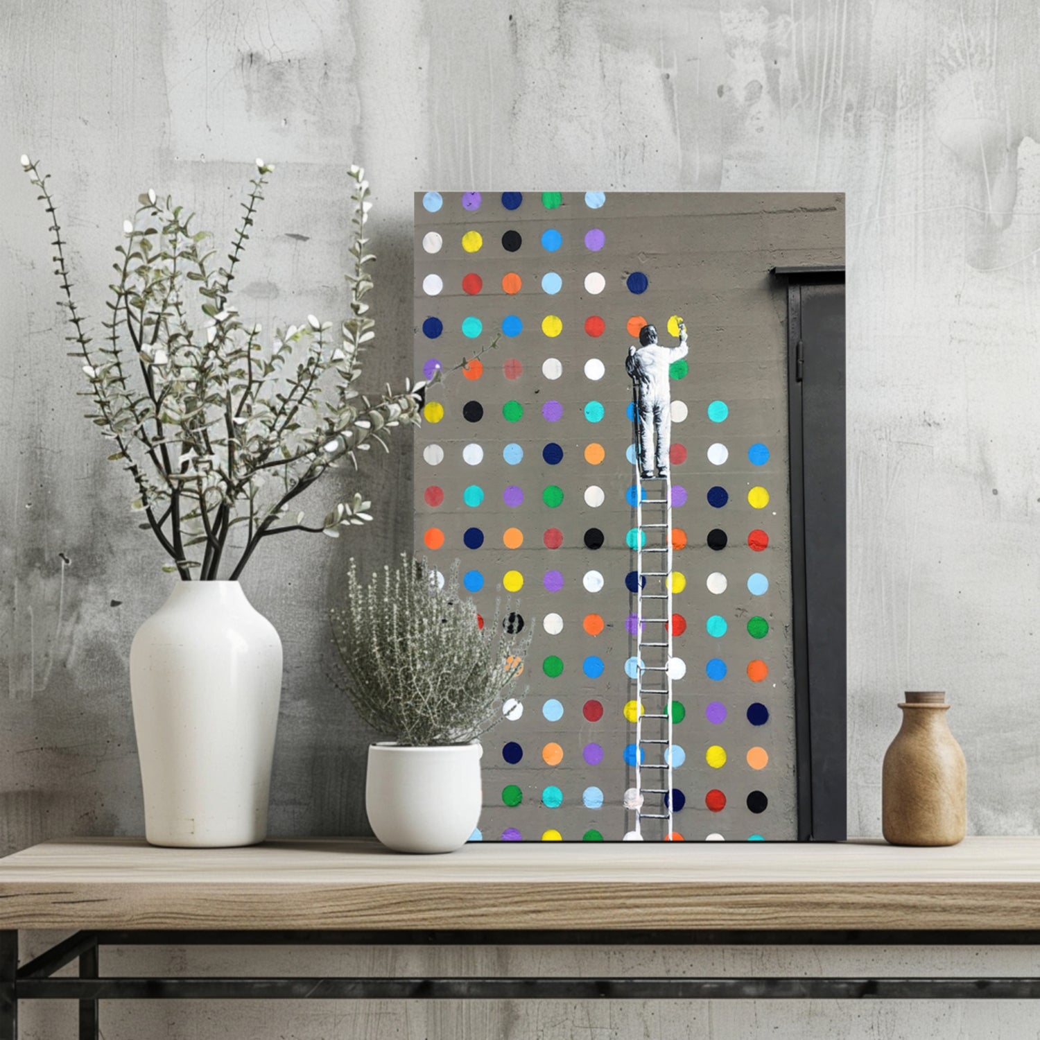 Banksy Dots Aluminum Print.