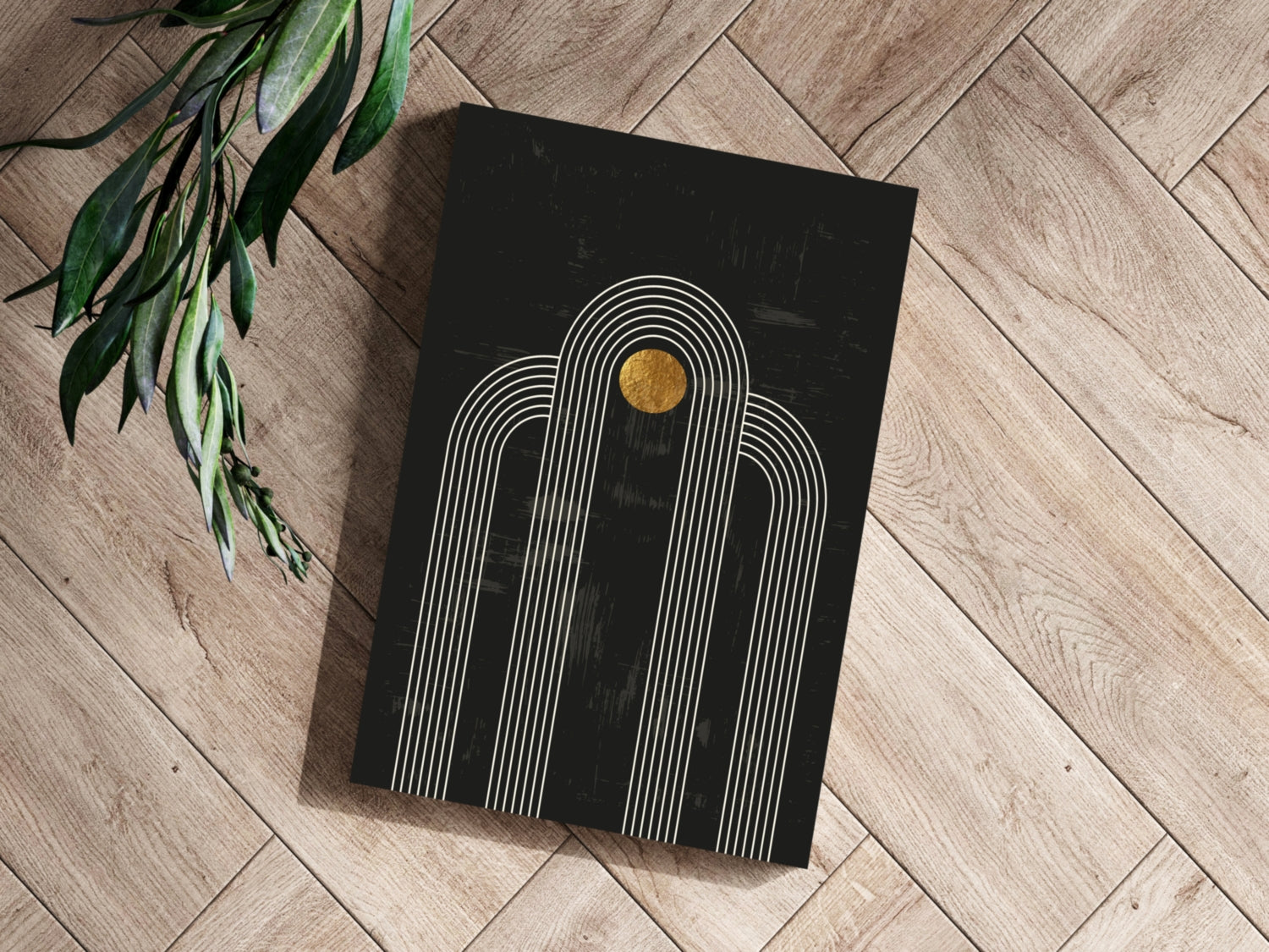 Abstract Line Art Dots and Lines Aluminum Print.