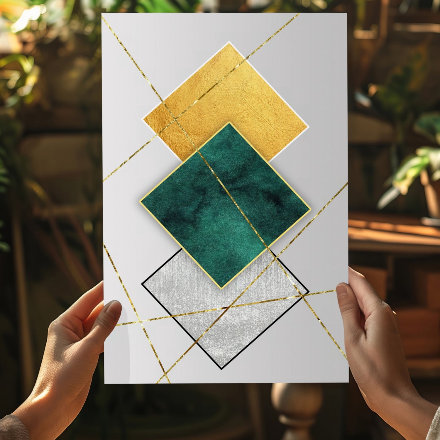 Elegant Squares Aluminum Print.