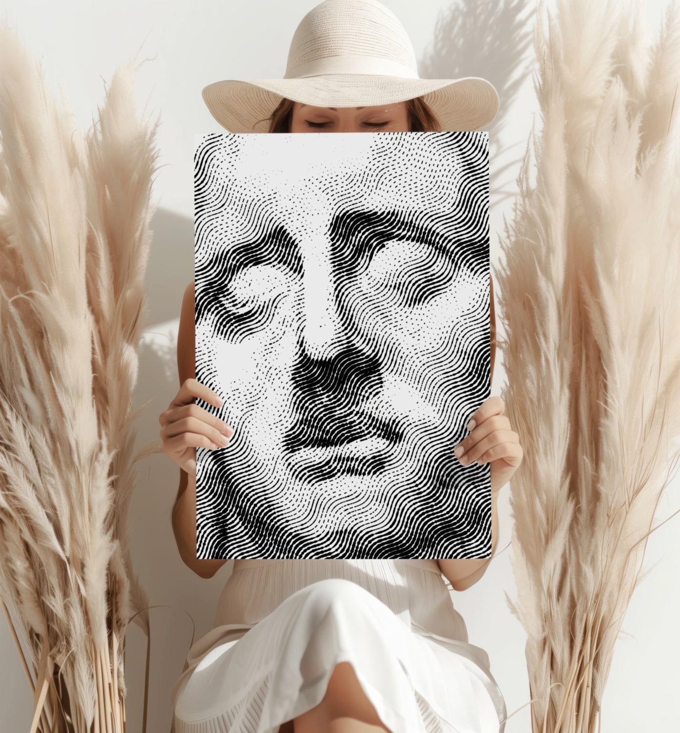 Statue Head Contemporary Aluminum Print.