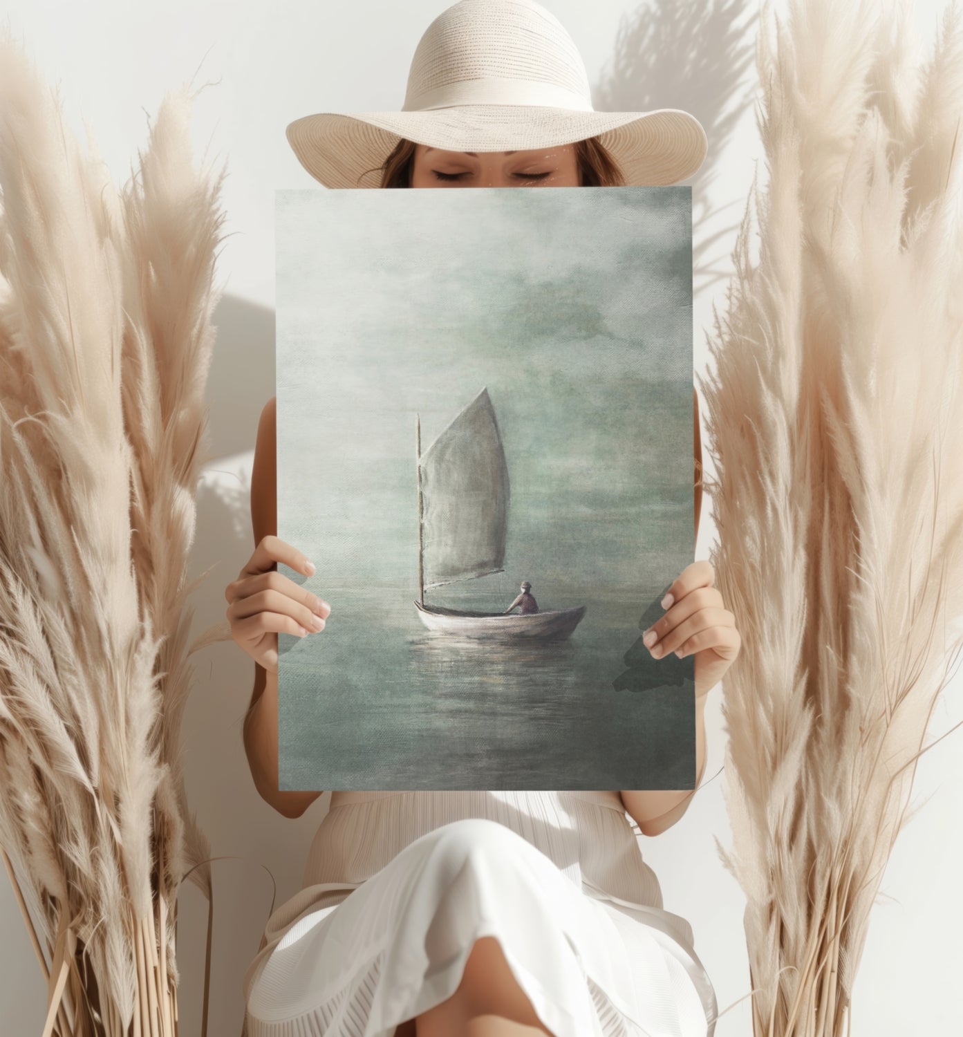 Sail in Mist Aluminum Print.