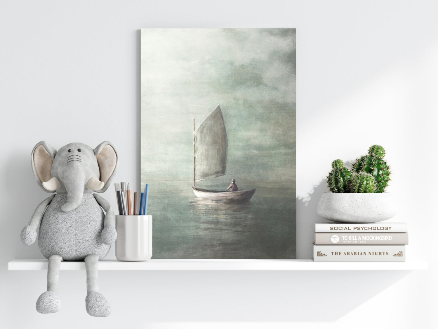 Sail in Mist Aluminum Print.