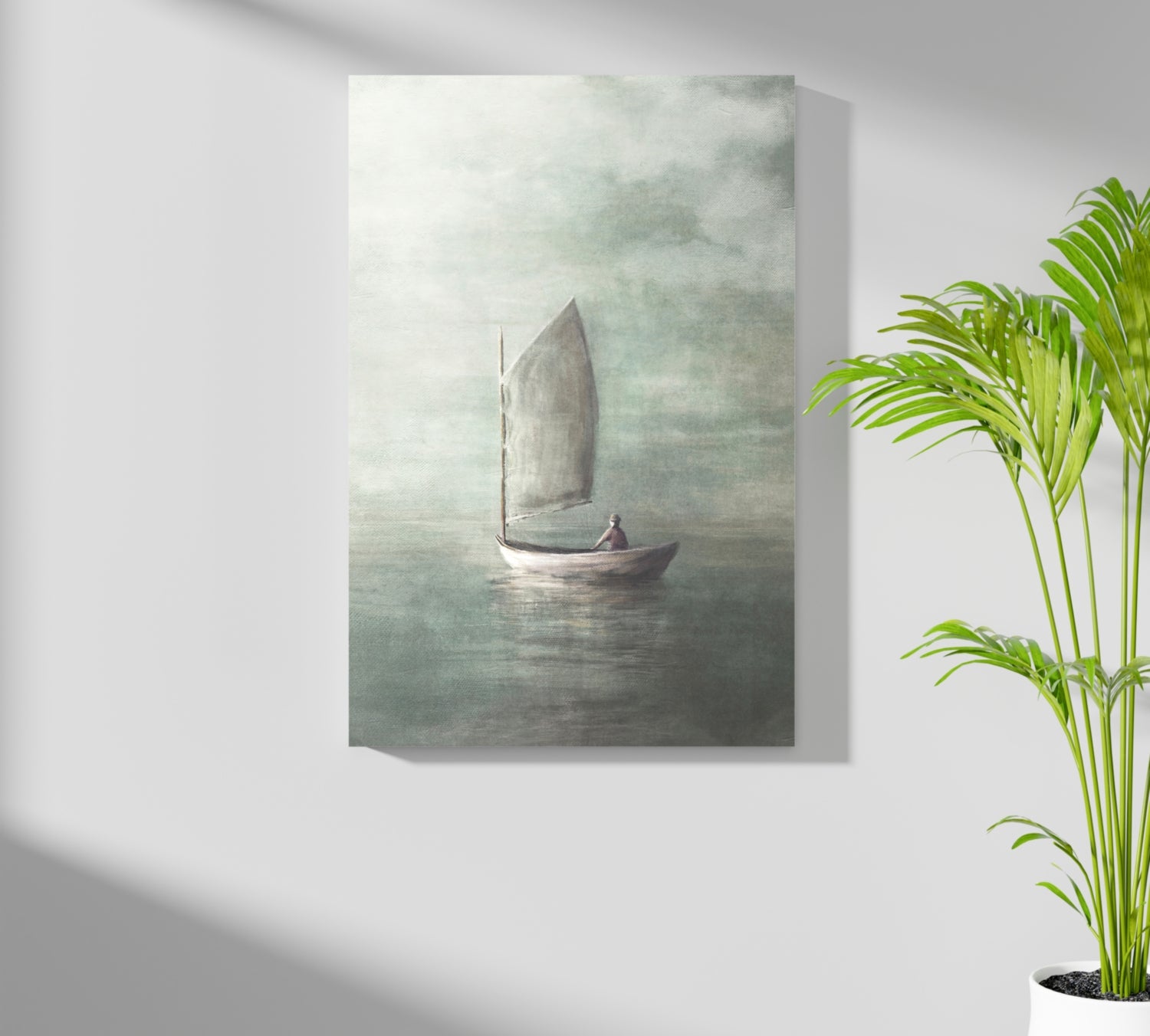 Sail in Mist Aluminum Print.