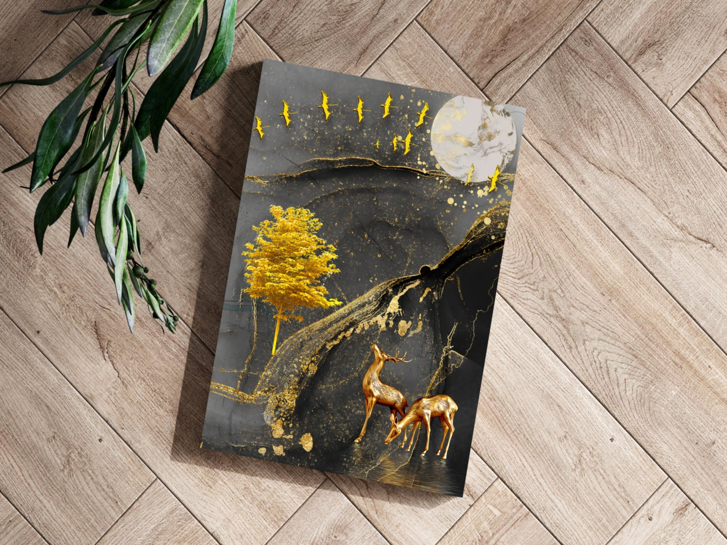 Abstract Deers Aluminum Print.