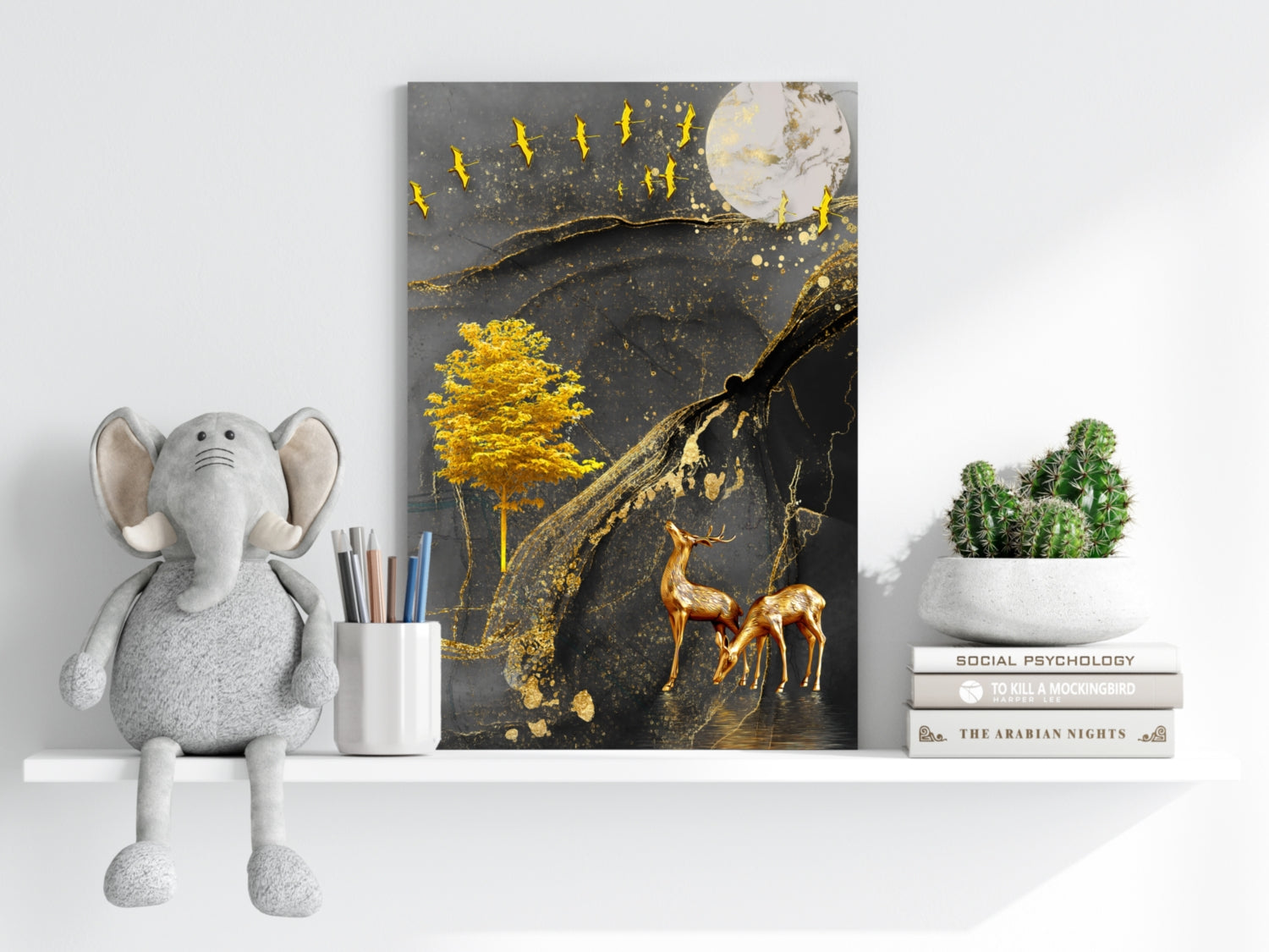 Abstract Deers Aluminum Print.