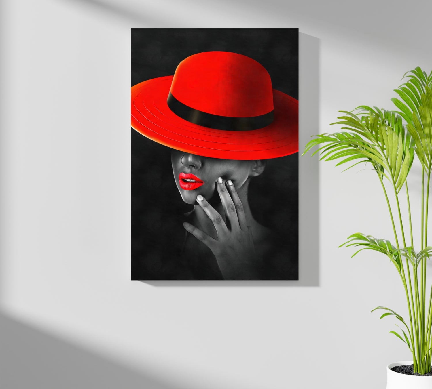 Woman with Red Hat Aluminum Print.