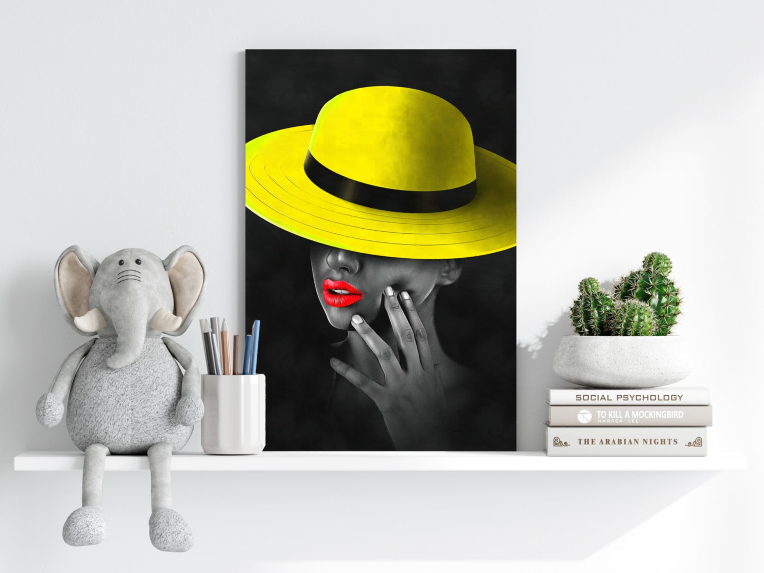 Woman with Yellow Hat Aluminum Print.