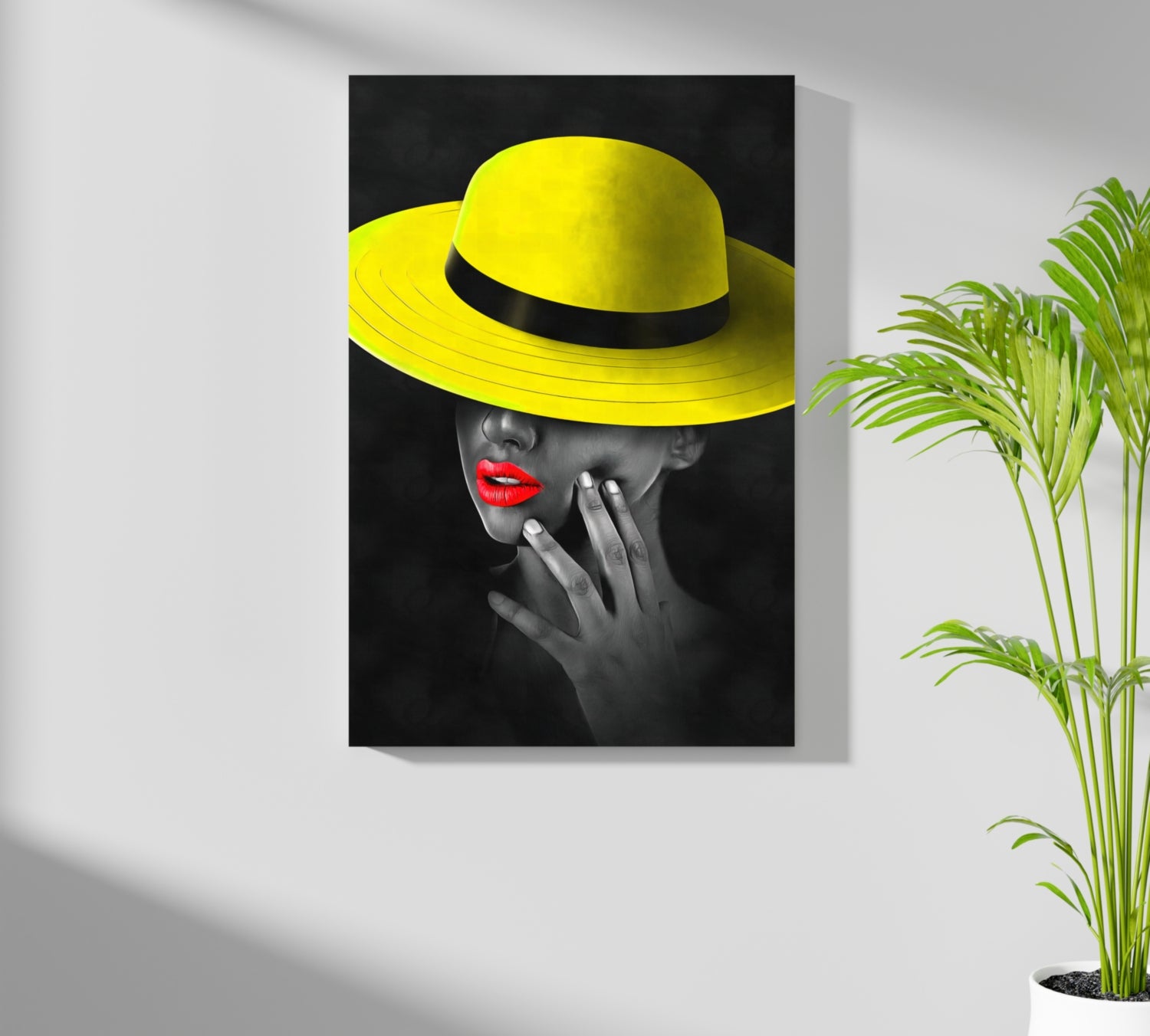 Woman with Yellow Hat Aluminum Print.