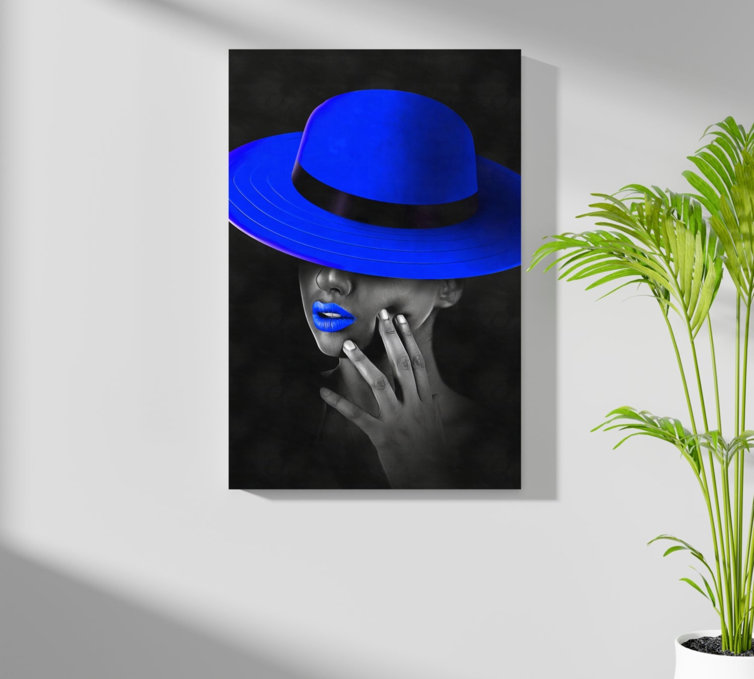Woman with Blue Hat Aluminum Print.