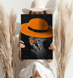 Woman with Orange Hat Aluminum Print