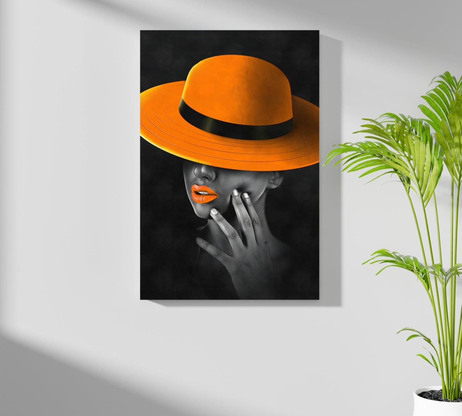 Woman with Orange Hat Aluminum Print.