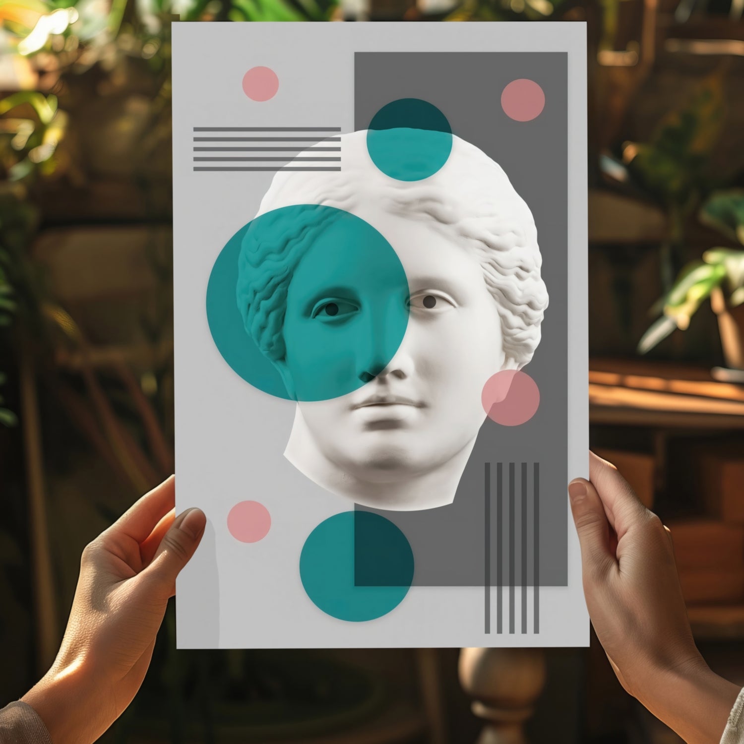 Contemporary Art Statue Head Aluminum Print.