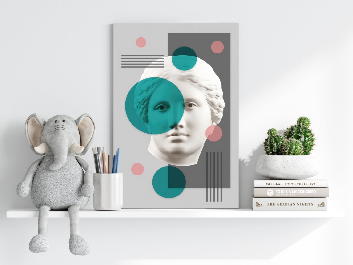 Contemporary Art Statue Head Aluminum Print.