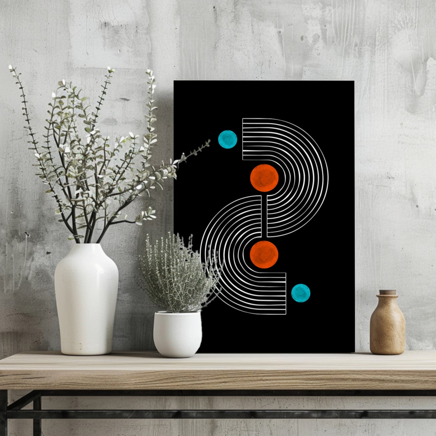 Line Art V4 Aluminum Print.