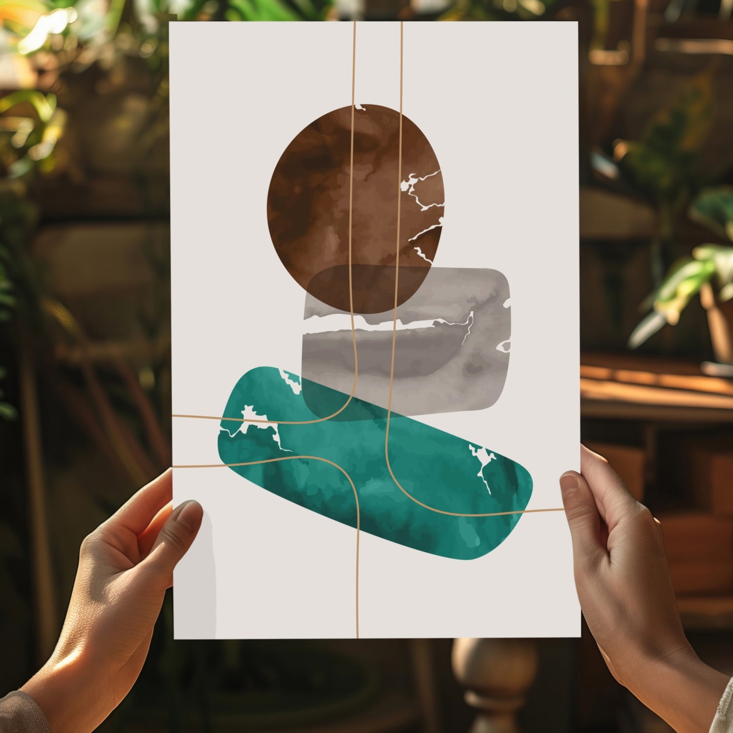 Line Art V5 Aluminum Print.