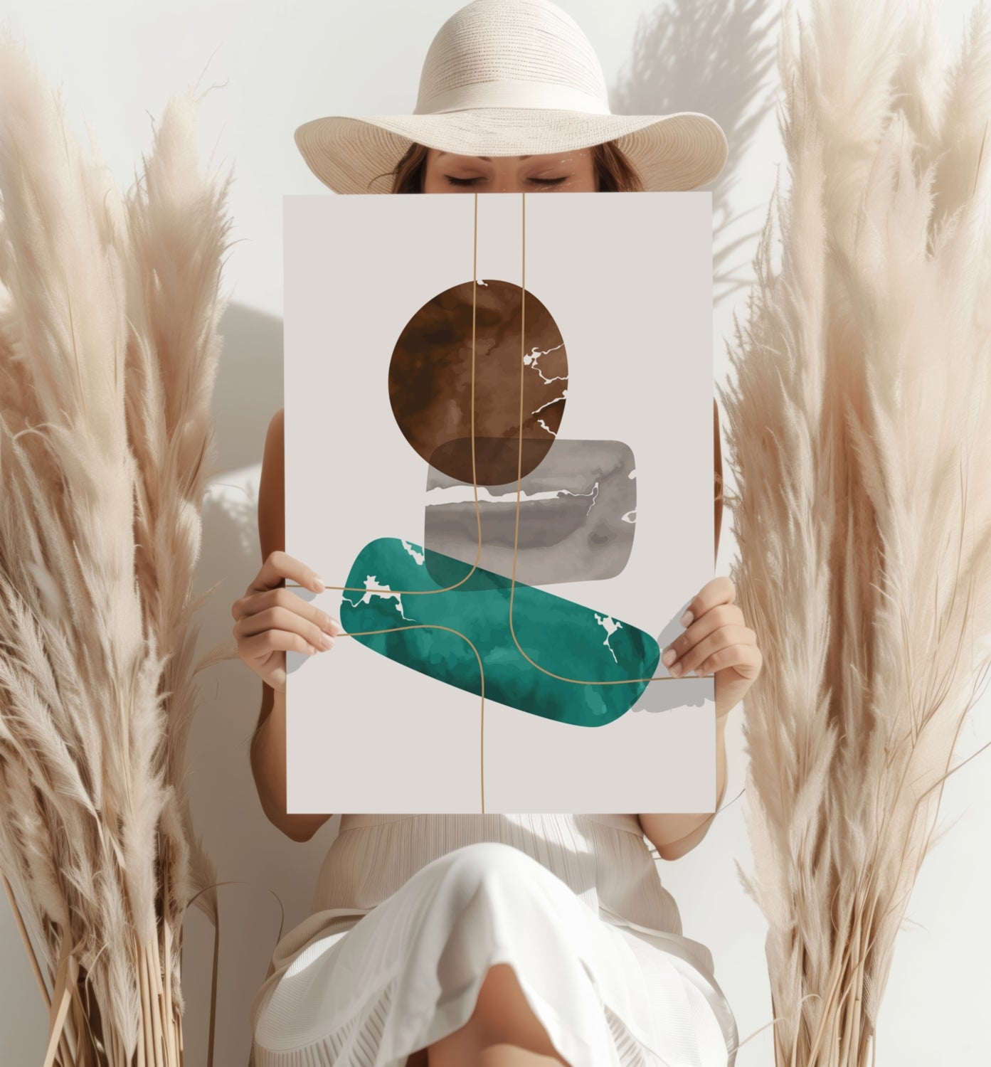 Line Art V5 Aluminum Print.