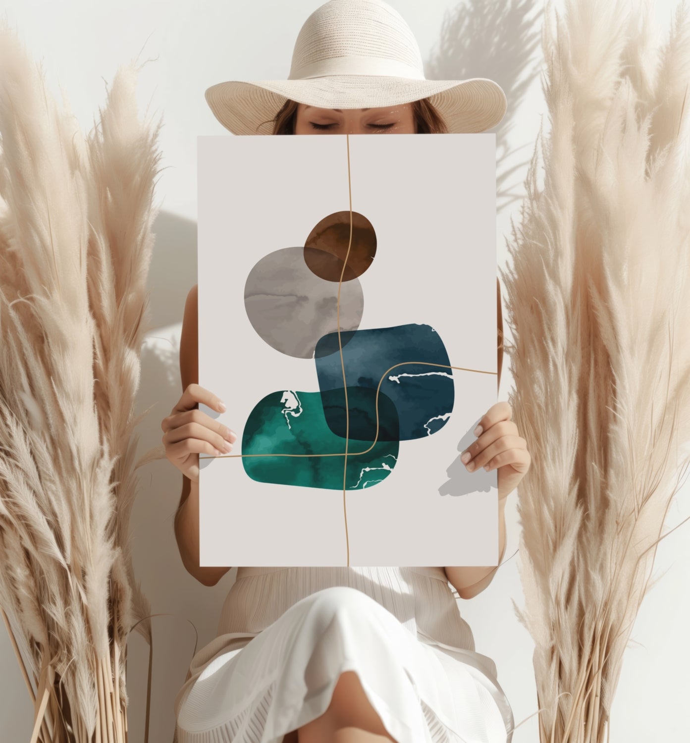 Line Art V6 Aluminum Print.