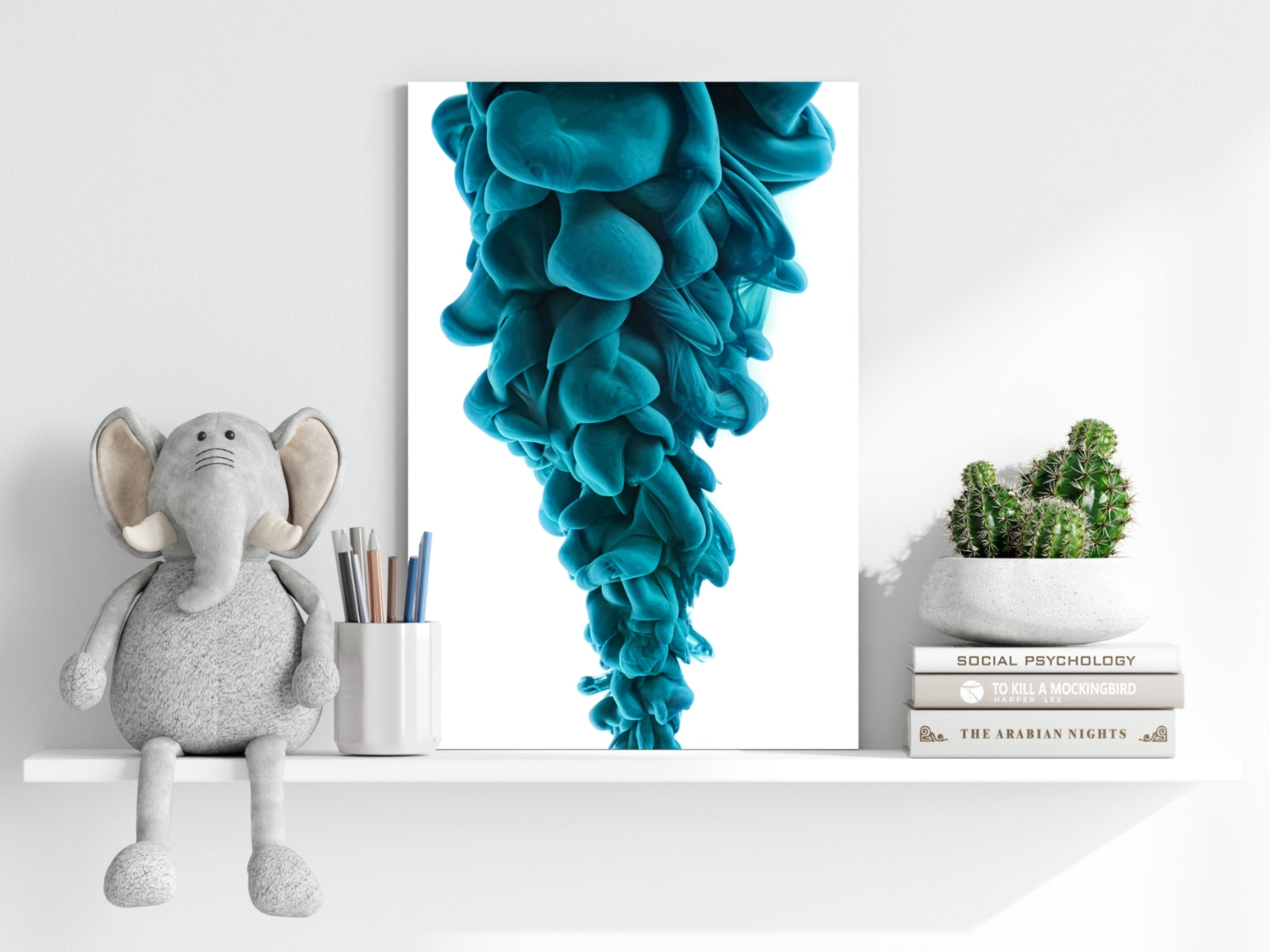 Teal Smoke Aluminum Print.