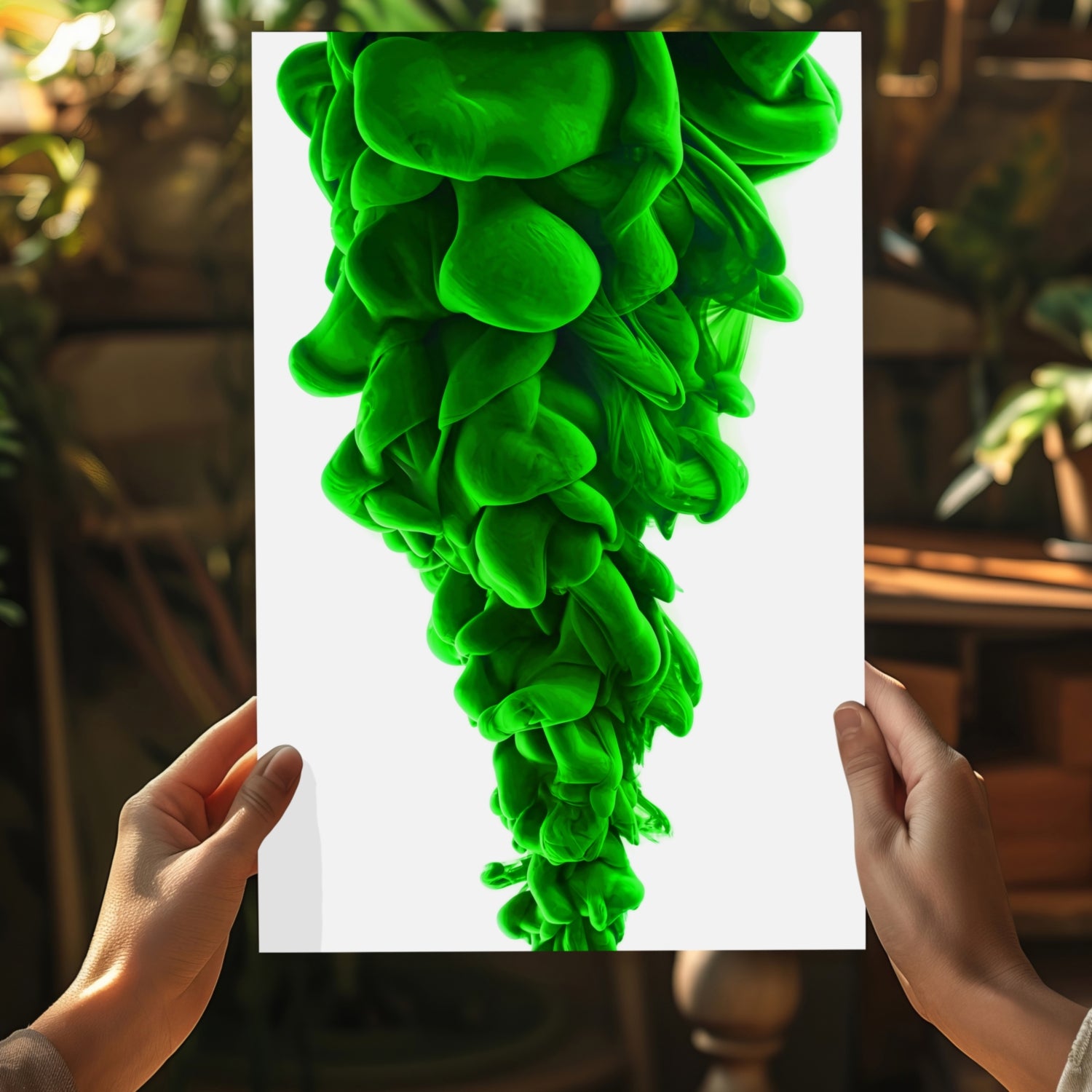 Green Smoke Aluminum Print.