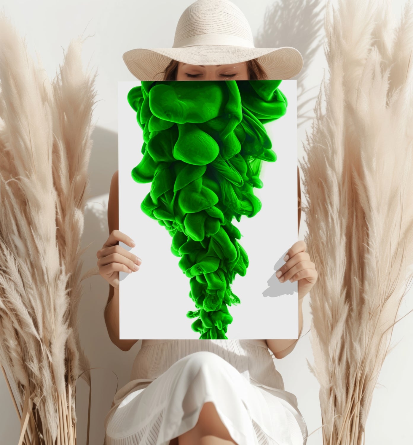 Green Smoke Aluminum Print.