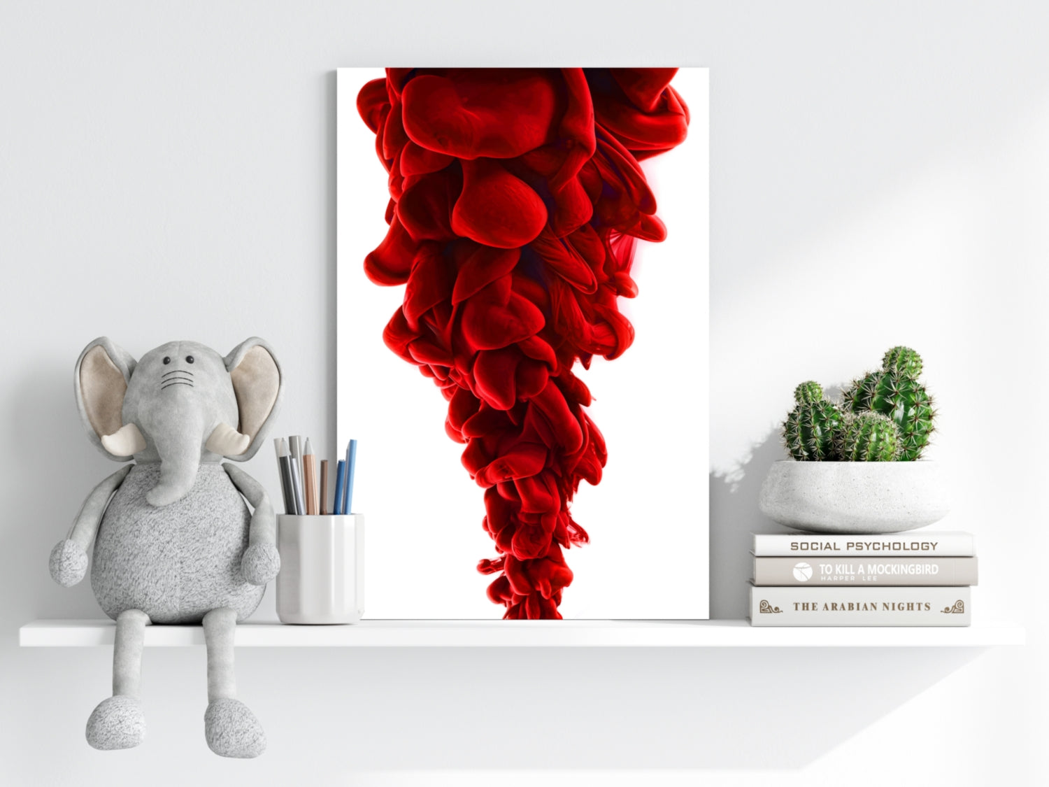 Red Smoke Aluminum Print.