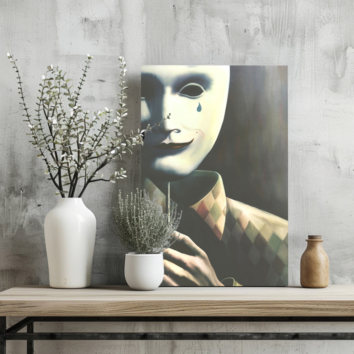 Mask of Reality Aluminum Print.