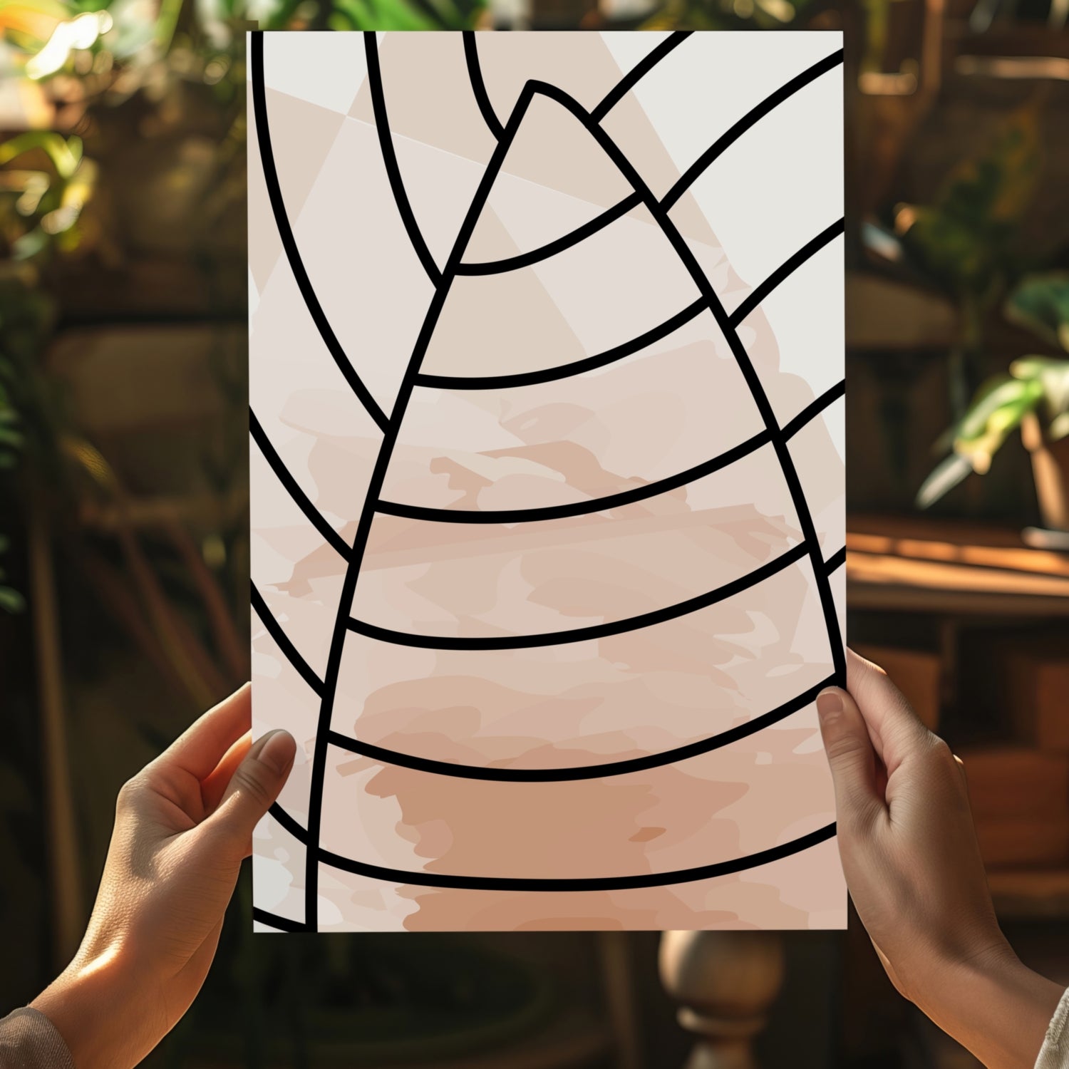 Line Art V13 Aluminum Print.