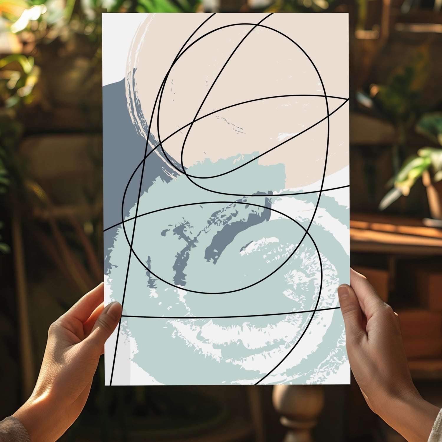 Abstract Lines Aluminum Print.