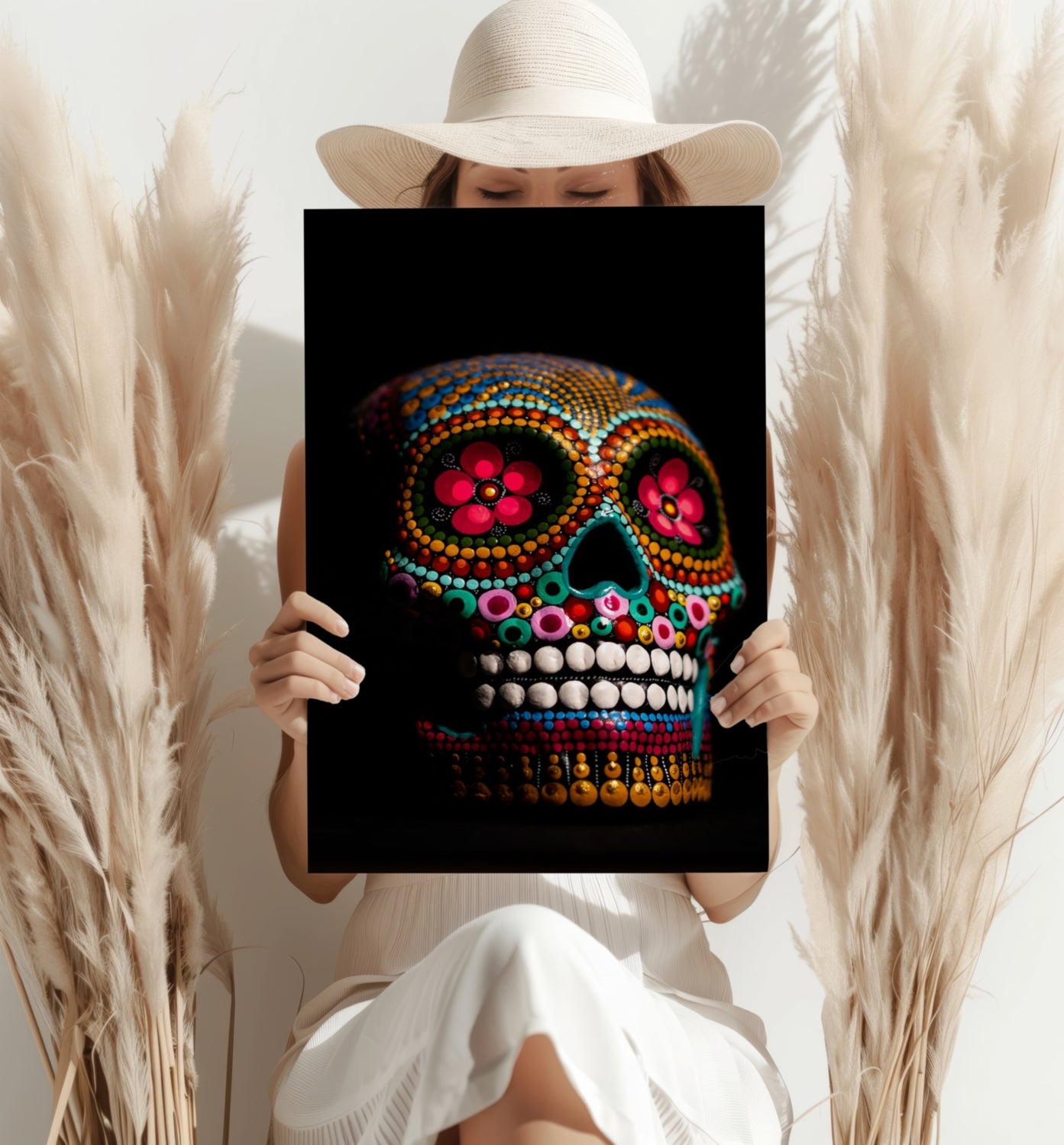 Sugar Skull Aluminum Print.