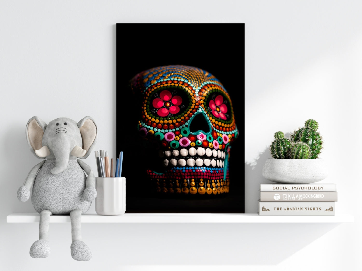 Sugar Skull Aluminum Print.