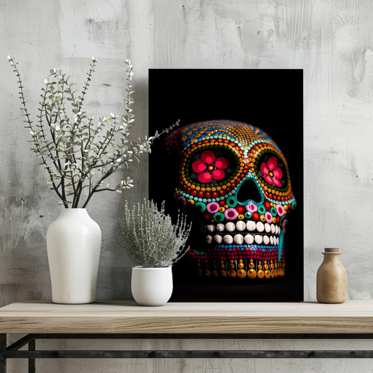 Sugar Skull Aluminum Print.