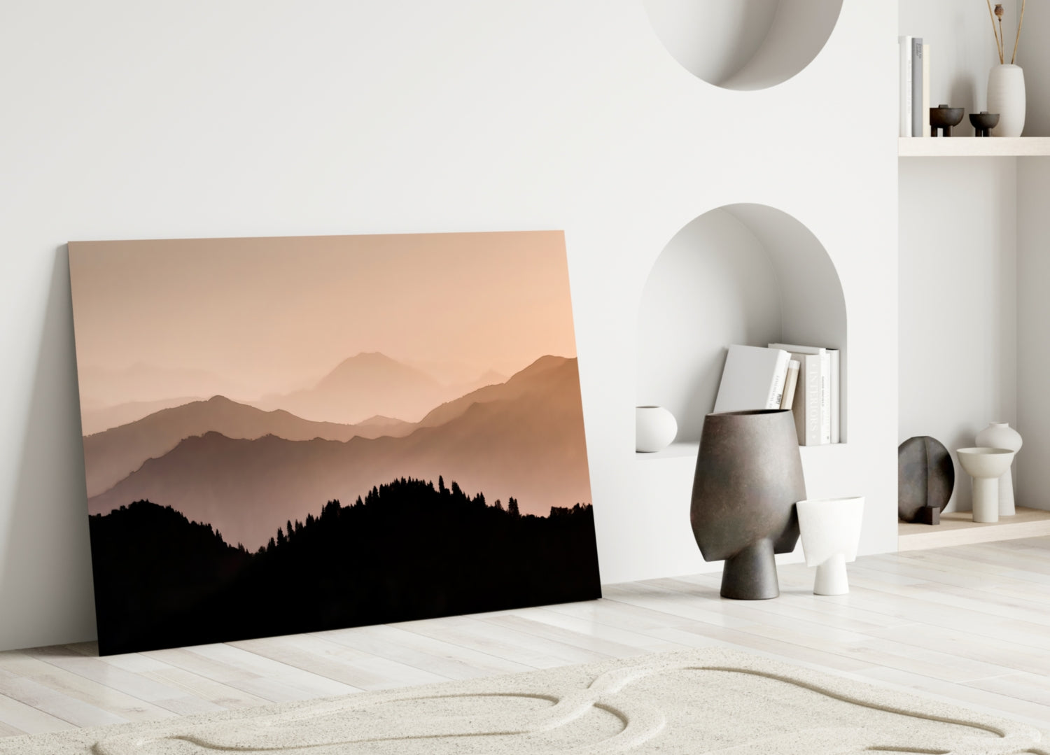 Mountains Glass Wall Art.