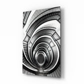 Black-and-white panel bringing architectural drama to a contemporary entryway