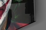 Joker panel catching low light to reveal its tactile smear
