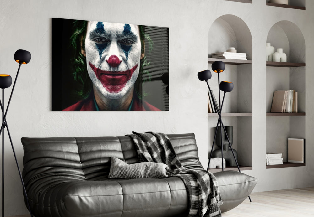 Joker panel adding editorial mood to a games room
