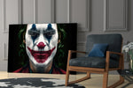 Joker artwork anchoring a wall with bold cinematic palette