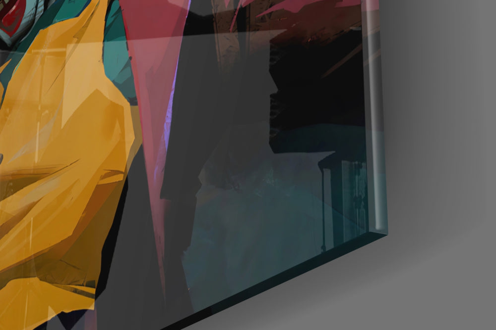 Joker panel catching low light to reveal its tactile slash