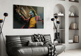Joker panel adding editorial mood to a games room