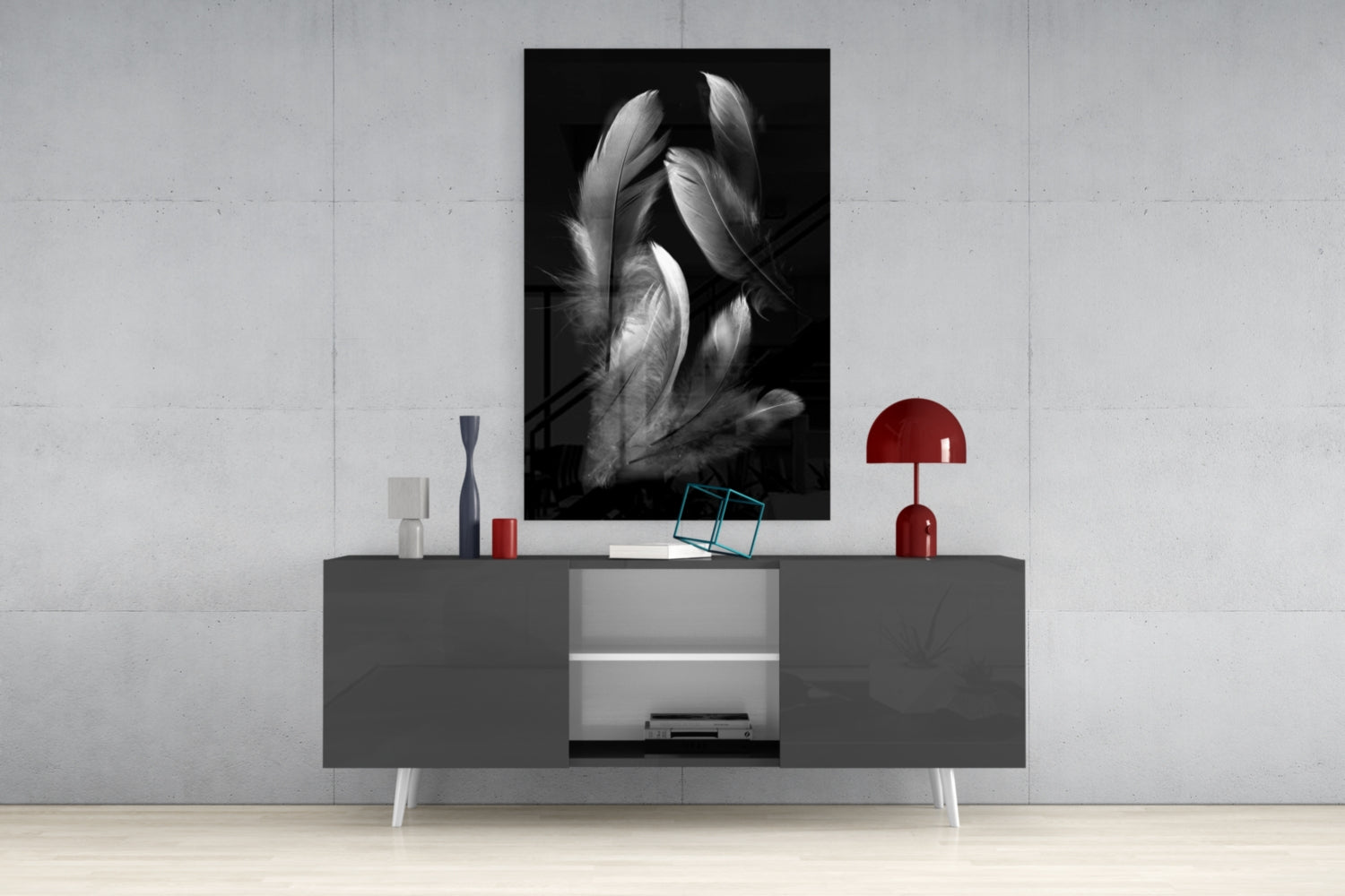 Feather Glass Wall Art.