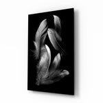 Monochrome-still panel bringing serene drama to a contemporary living space