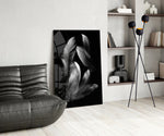 Feather glass print enhancing a meditation corner with quiet drama