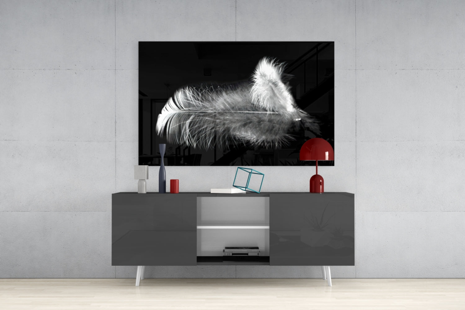 Feather Glass Wall Art.