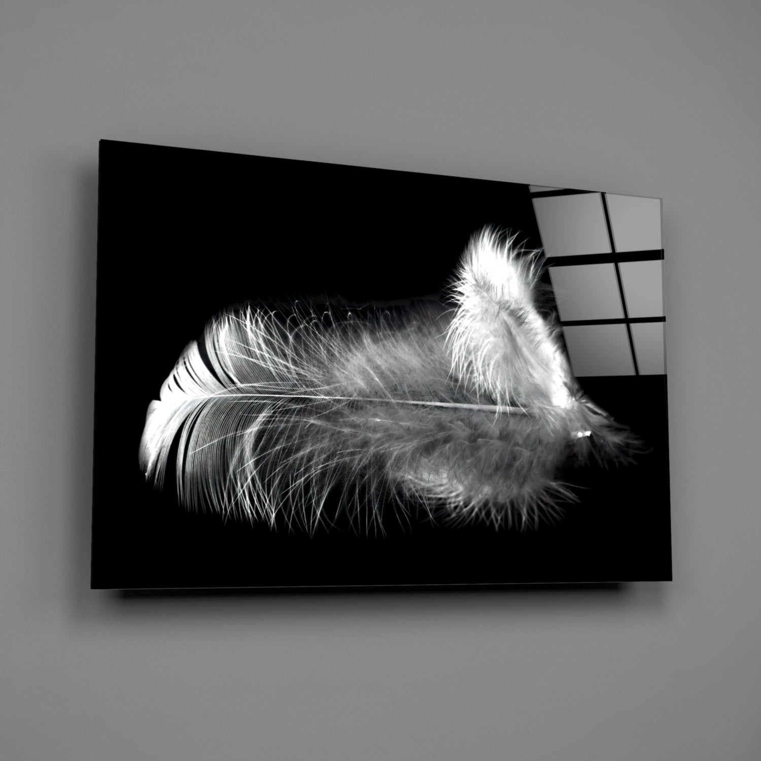 Feather Glass Wall Art.