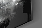 Feather panel catching low light to reveal its tactile down