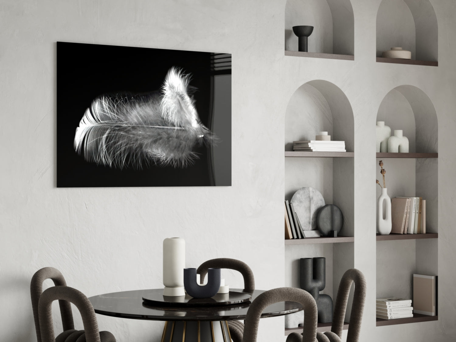 Feather Glass Wall Art.