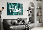 Relax panel adding calm mood to a spa corner