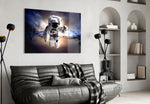 Astronaut panel adding statement mood to a man's office